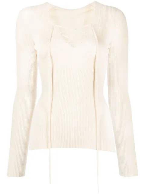 Petar Petrov tie-front long-sleeve top