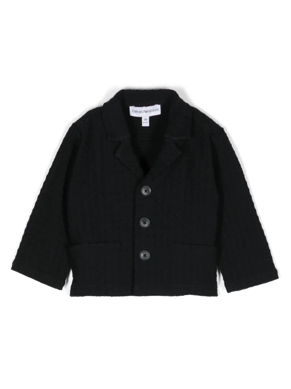 Emporio Armani Babies' Stretch-cotton Knitted Blazer In Blu