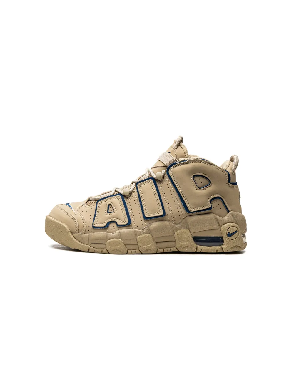 Shop Nike Air More Uptempo "limestone/valerian Blue" Sneakers In Limestone Valerian Blue