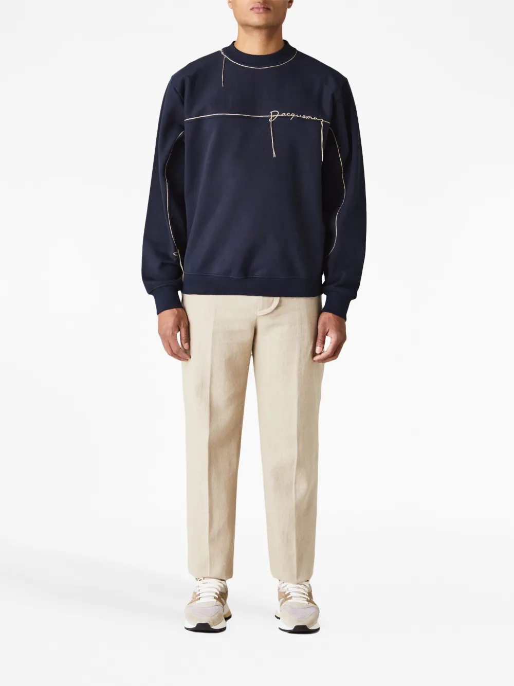 Jacquemus Sweater met geborduurd logo - Blauw