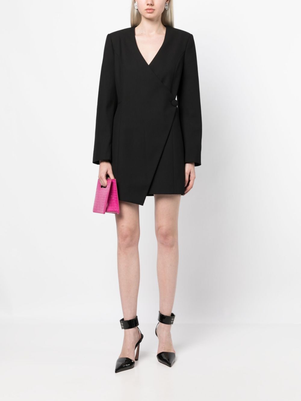 Shop Rachel Gilbert Briggs Asymmetric Blazer Minidress In Black