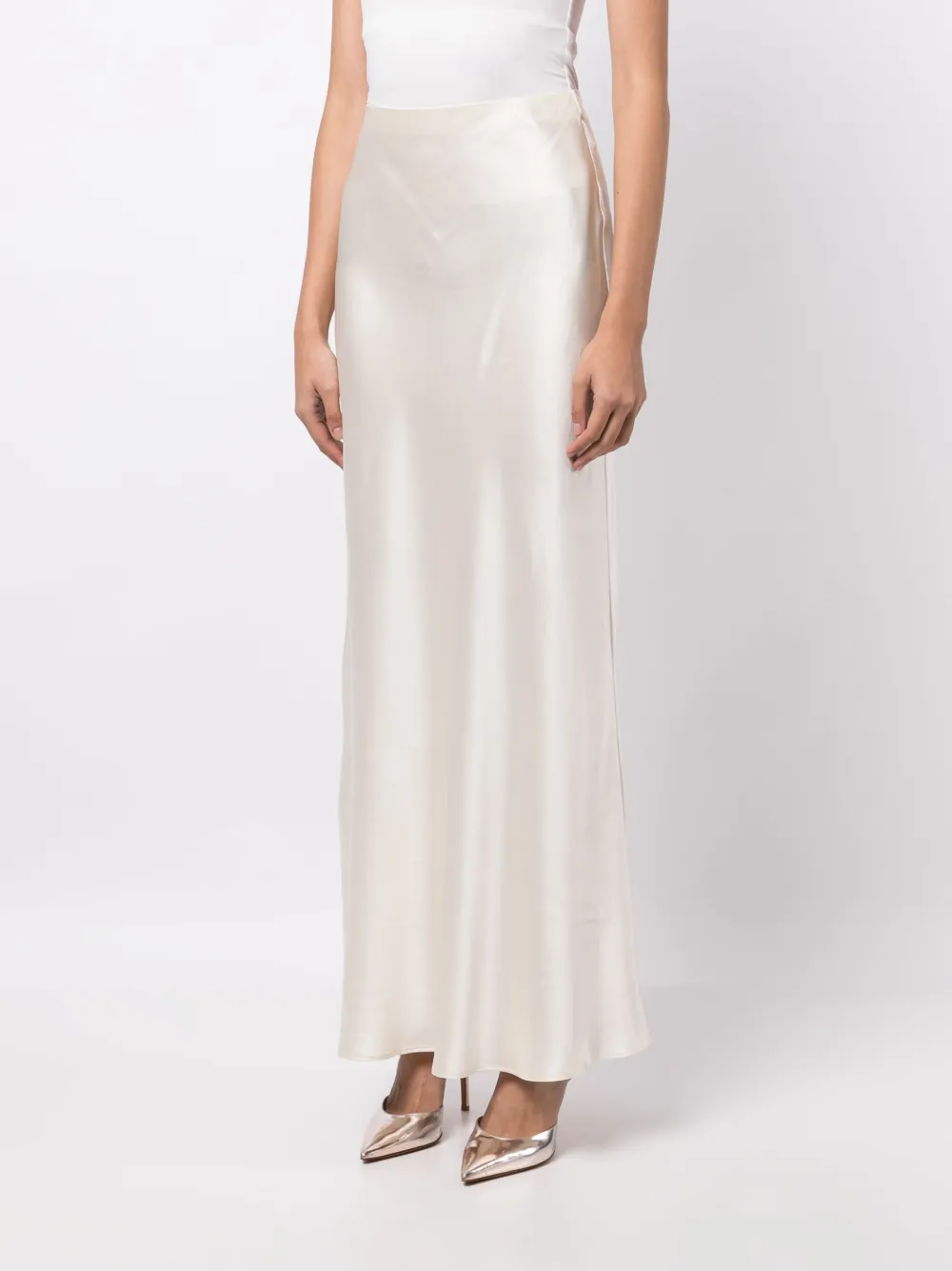 Rachel Gilbert Skye Silk Long Skirt In White