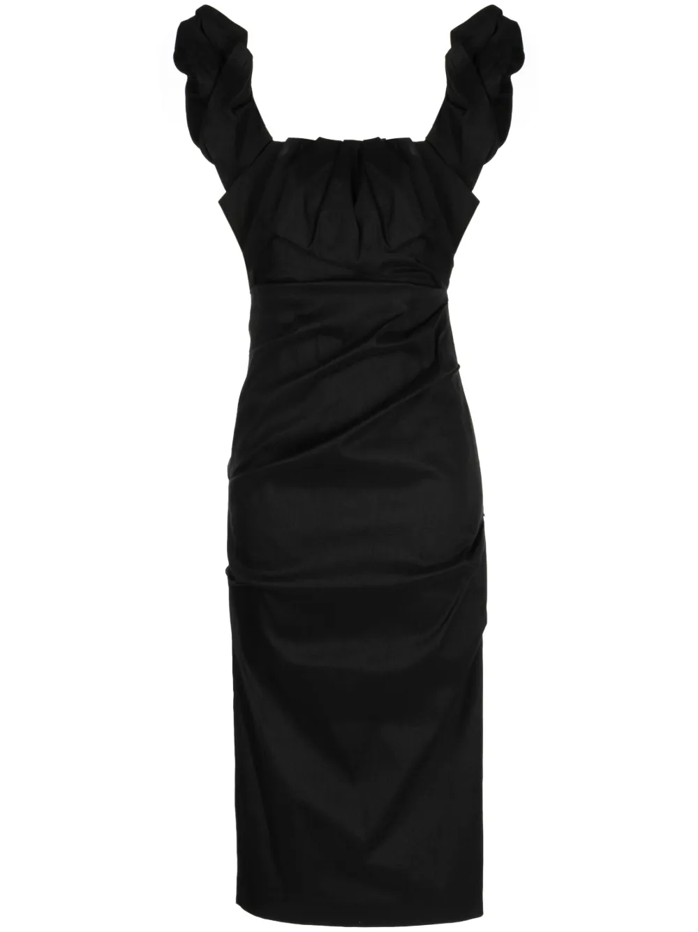 Rachel Gilbert Kalina Ruched Dress In Black