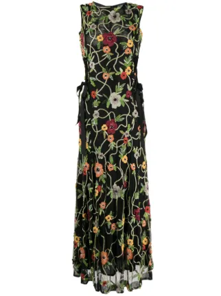 Rachel Gilbert Lotus floral-embroidery Maxi Dress - Farfetch