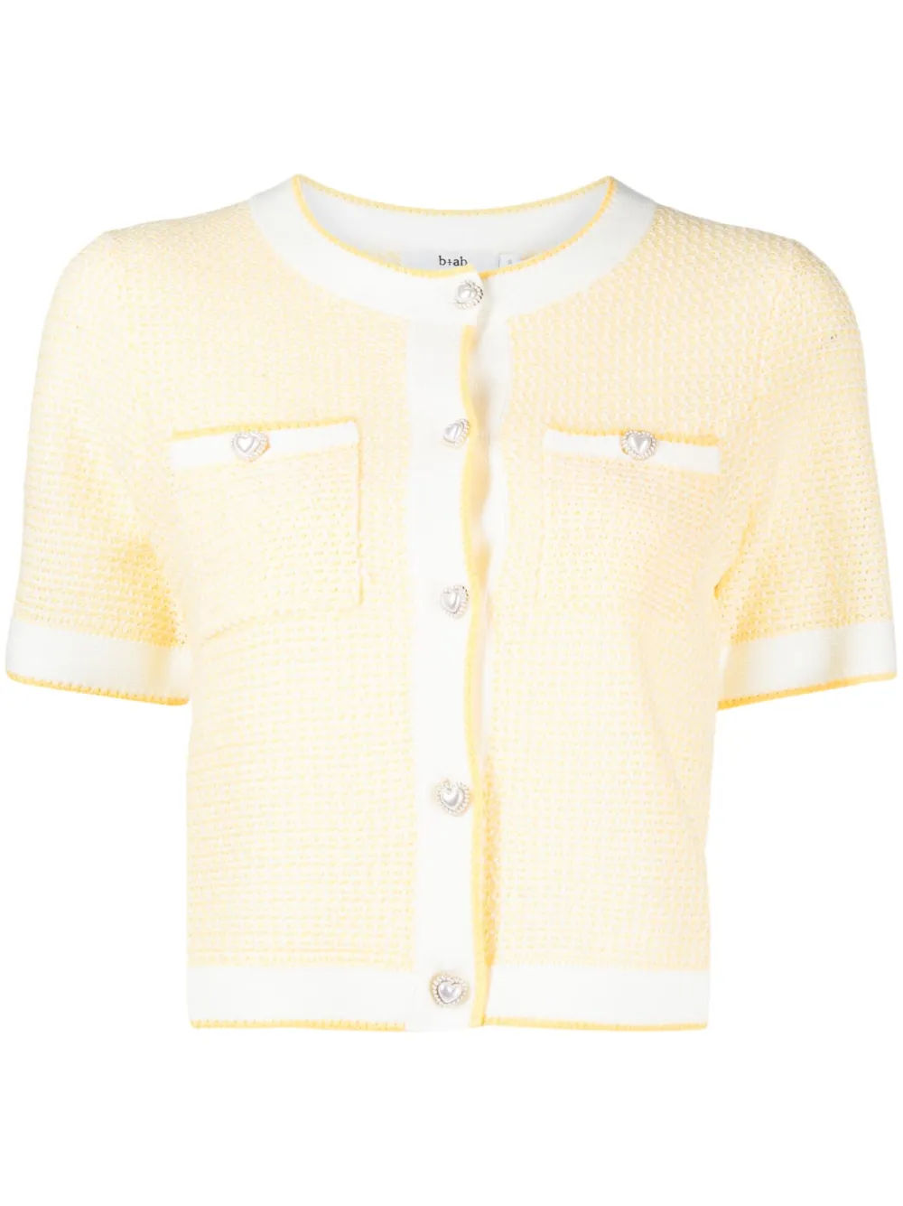 b+ab button-fastening cropped knitted top - Yellow
