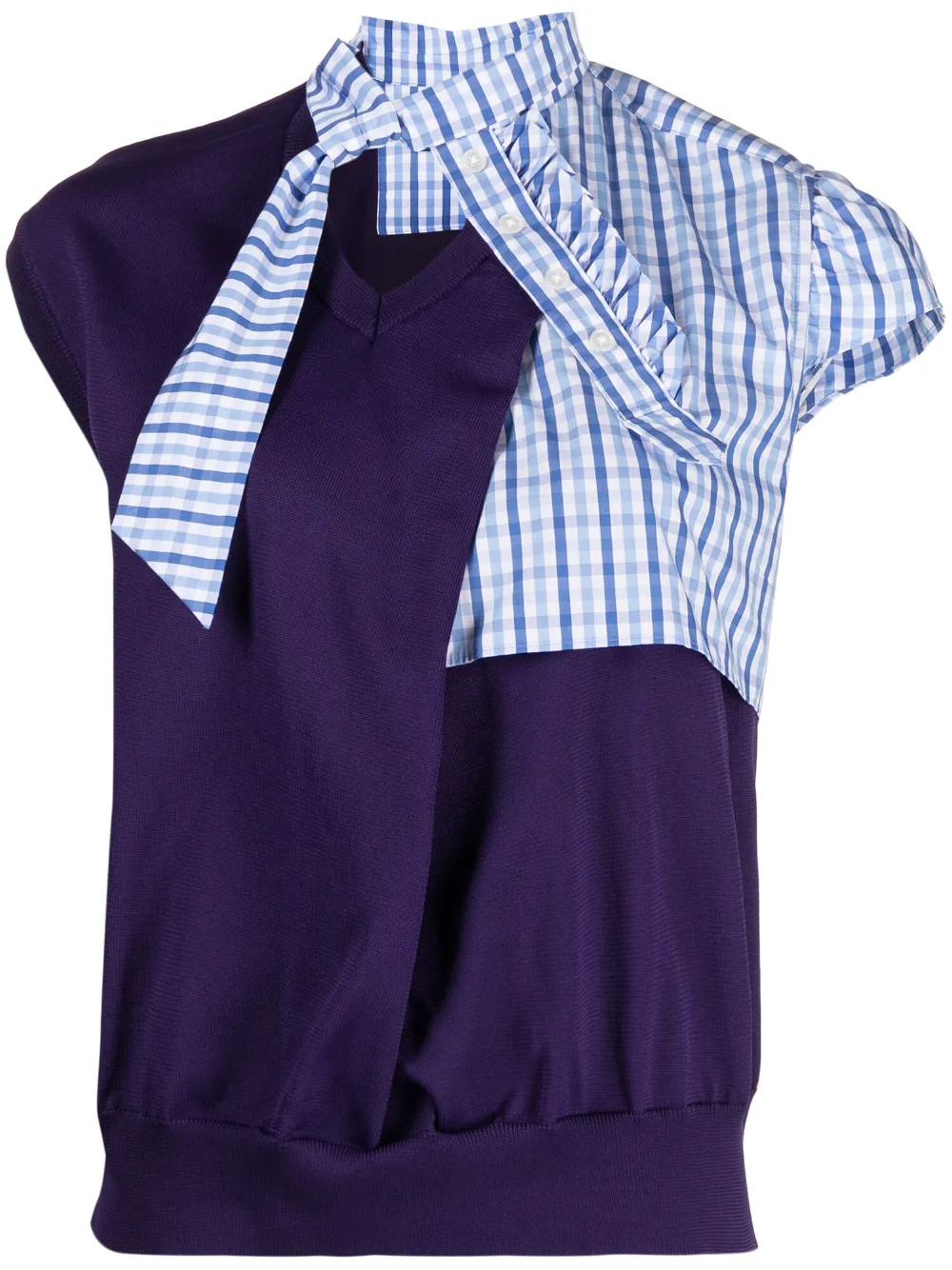 Kolor cut-out detail knitted top - Purple