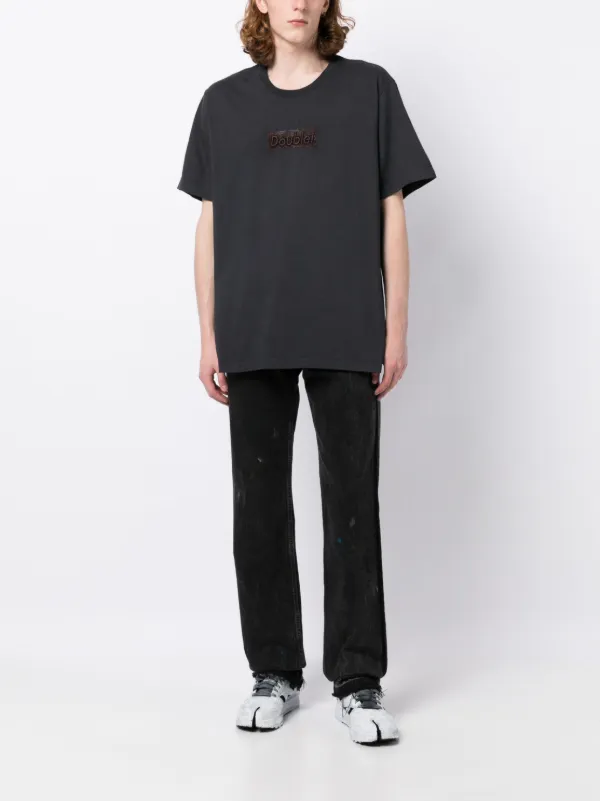 美品doublet SCHWARZ刺繍ロゴ Tシャツ ブラック Doublet ロゴ Tシャツ | グレー | FARFETCH JP