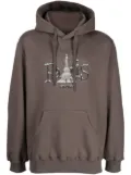 Doublet graphic-print cotton hoodie - Brown