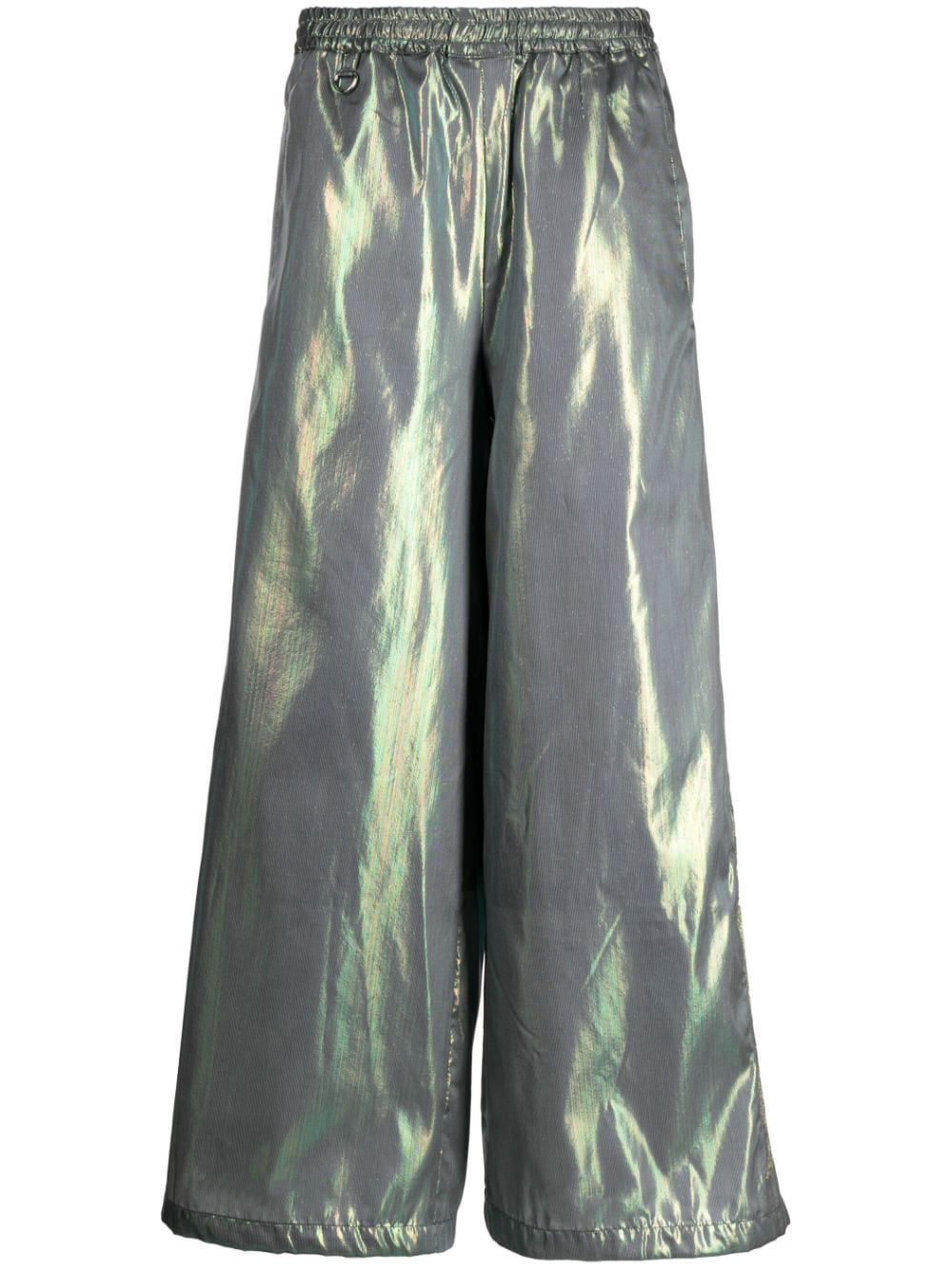 Doublet holographic-effect wide-leg trousers - Green