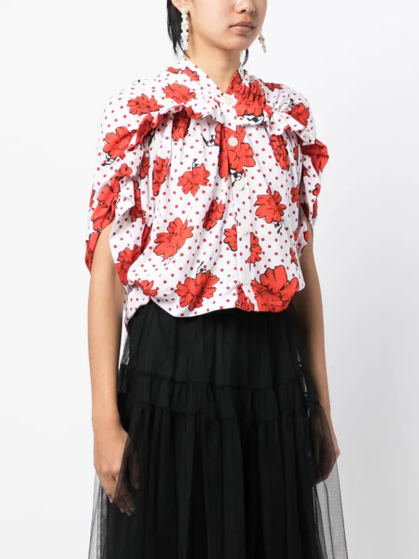 Comme Des Garçons TAO x Shun Sudo Printed ruffle-detail Shirt