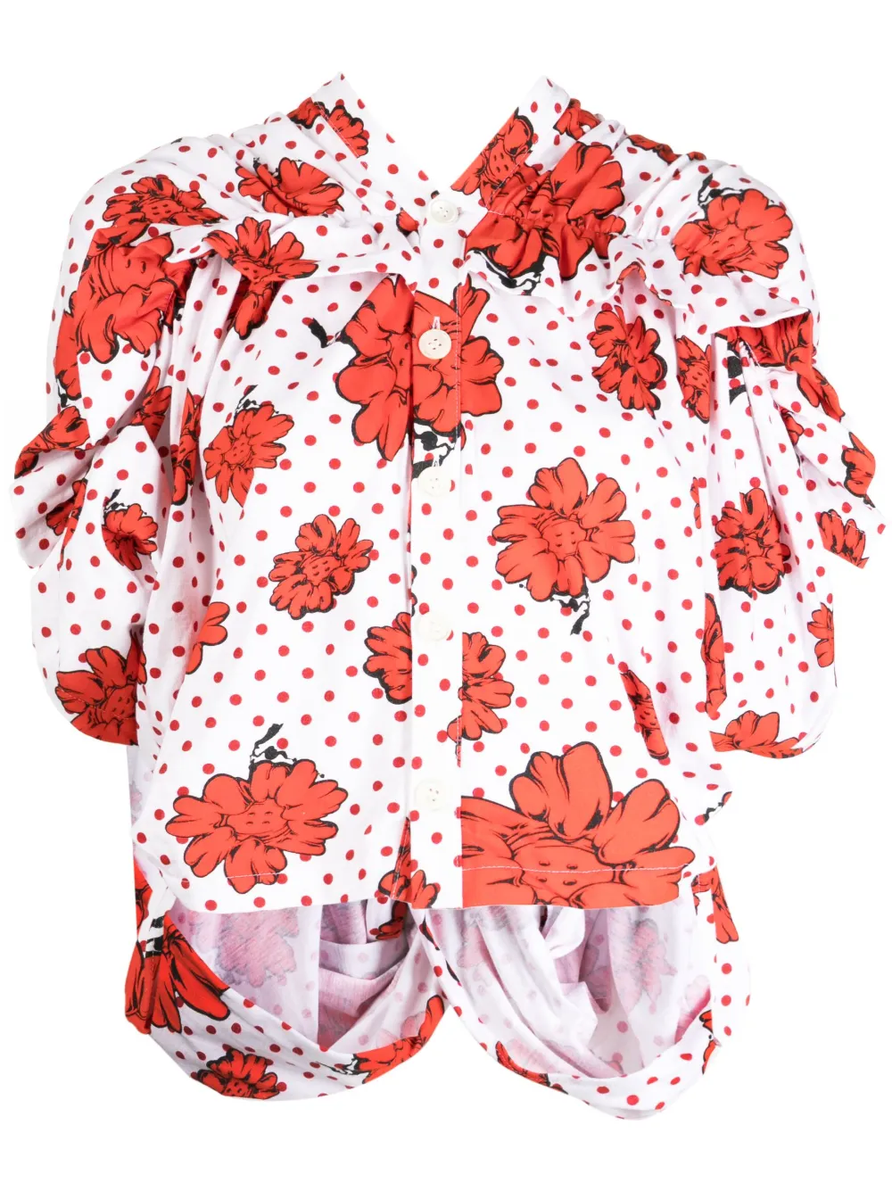 Comme des Garçons TAO x Shun Sudo printed ruffle-detail shirt