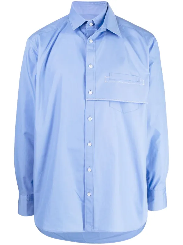 Kolor off-center Half Button Fastening Shirt - Farfetch