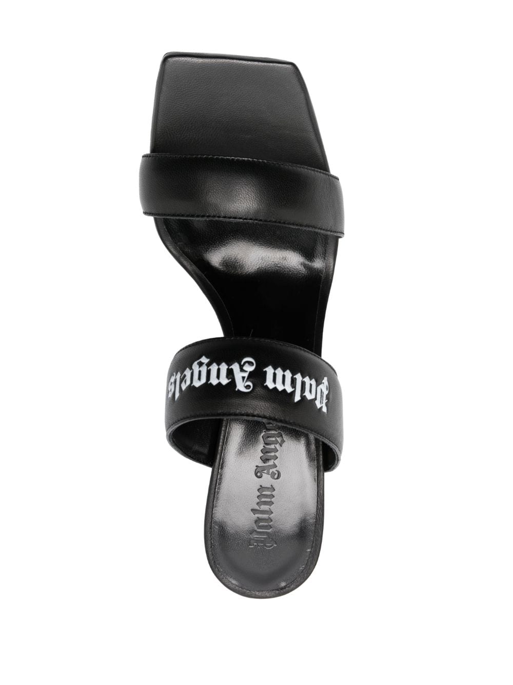 Shop Palm Angels 105mm Logo-print Leather Sandals In Schwarz