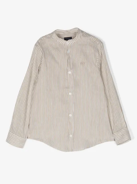 Fay Kids striped collarless shirt 