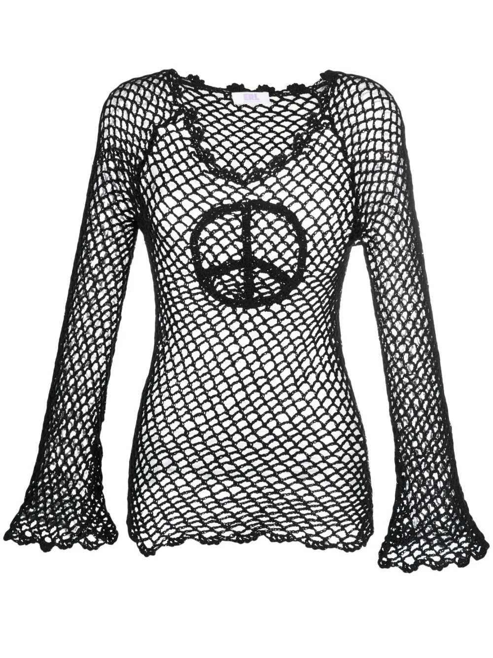 Erl Fishnet Sweater In Schwarz