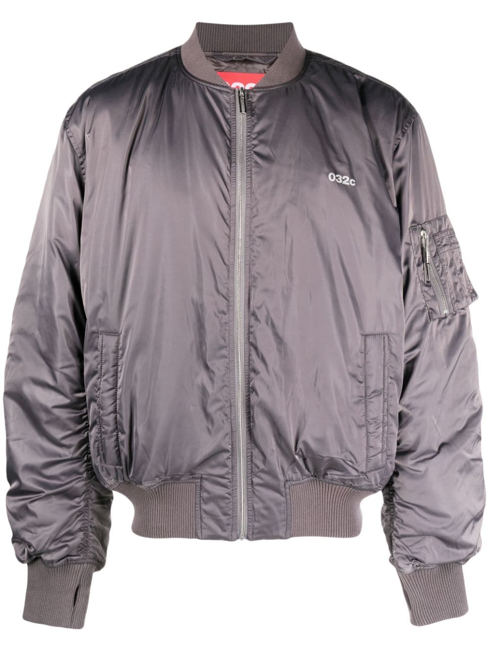 Shop 032c Chest Logo-print Bomber Jacket In Grey
