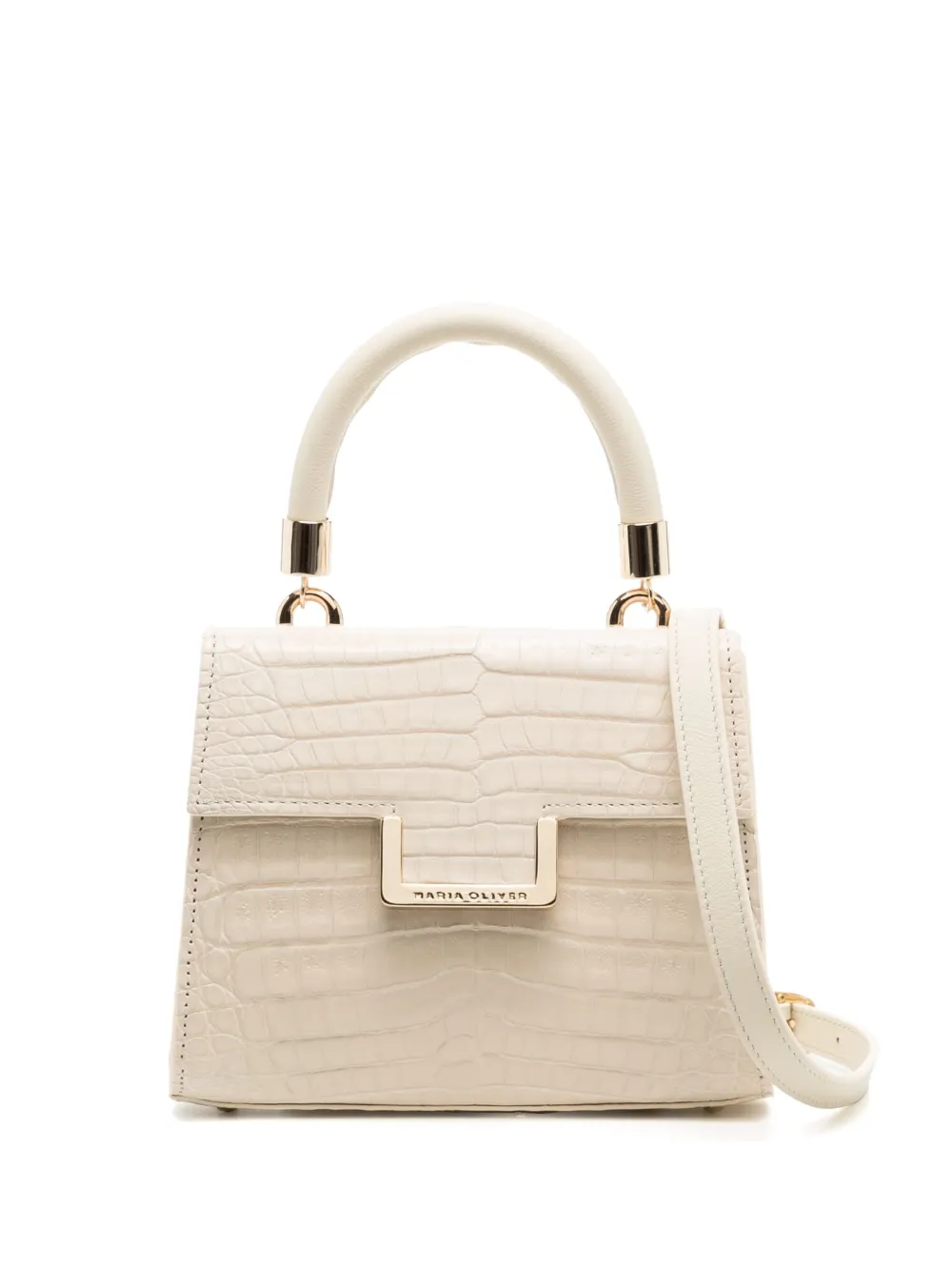 small crocodile-embossed crossbody bag