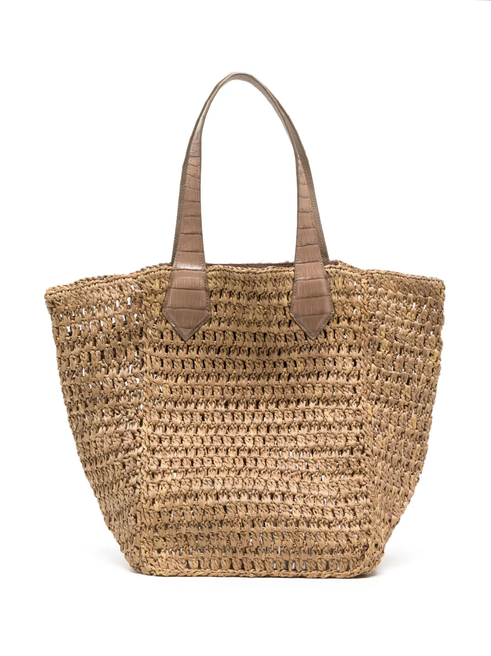 Maria Oliver Wicker Interwoven-design Tote Bag