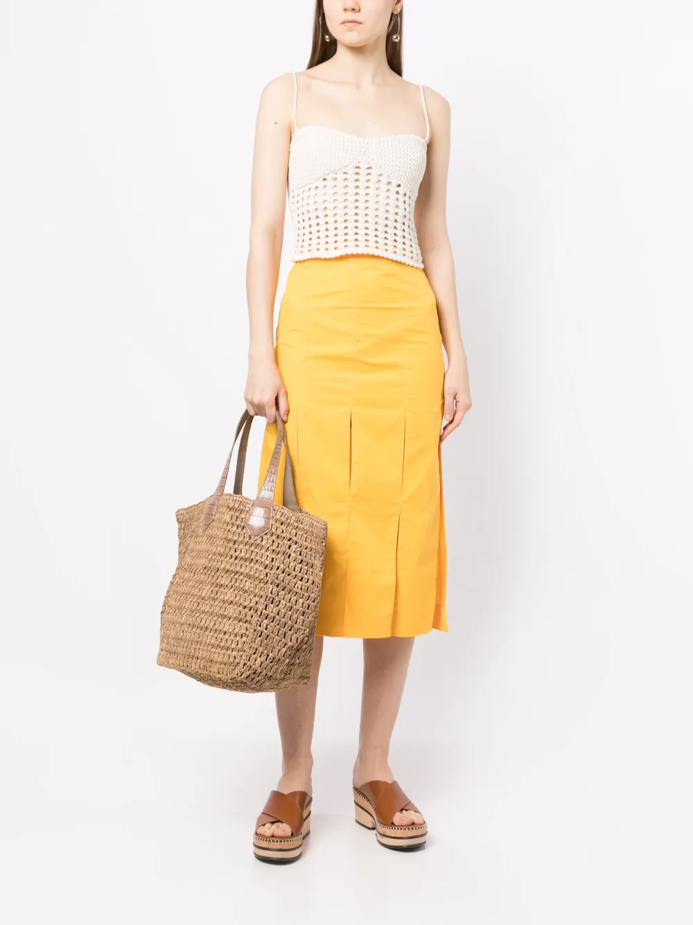 Maria Oliver Wicker Interwoven-design Tote Bag