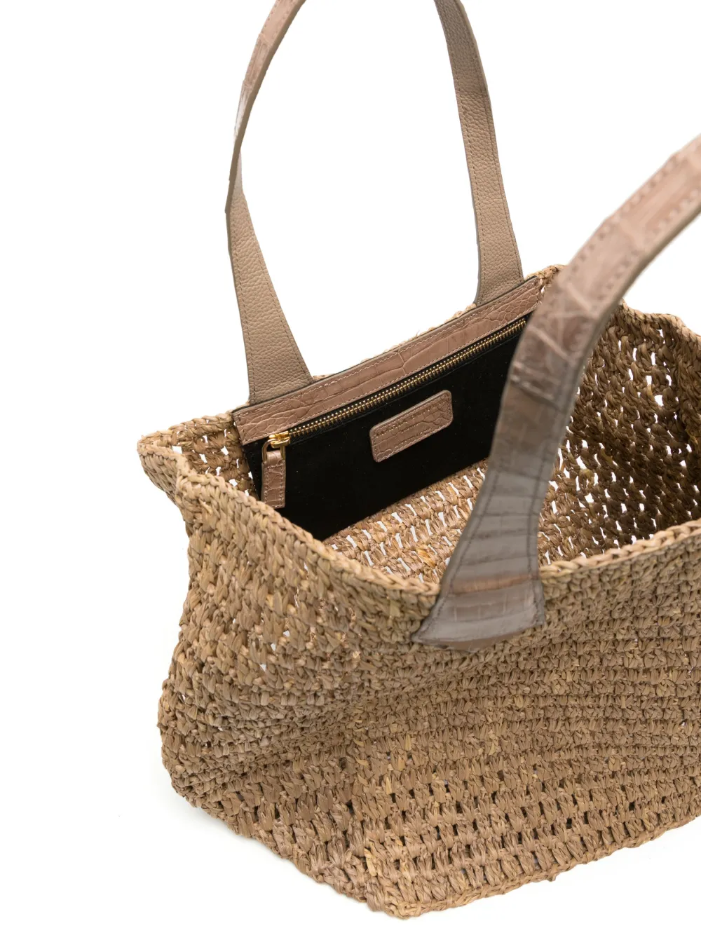 Maria Oliver Wicker Interwoven-design Tote Bag