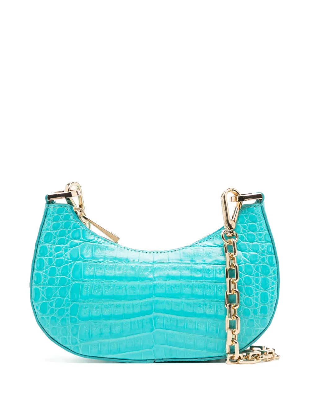crocodile-embossed crossbody bag