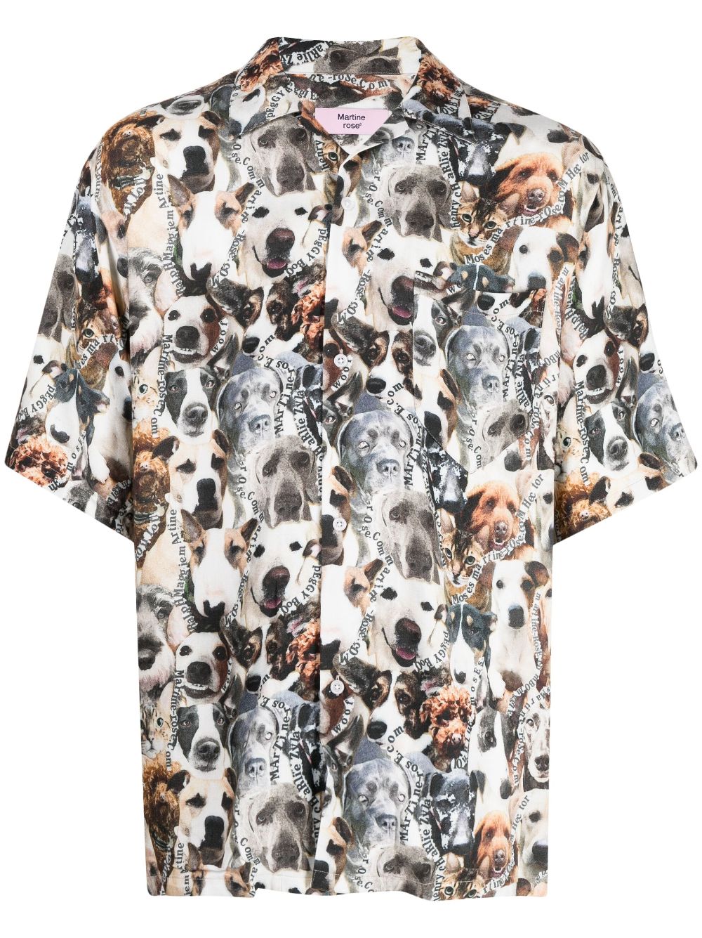 dog-print short-sleeve shirt