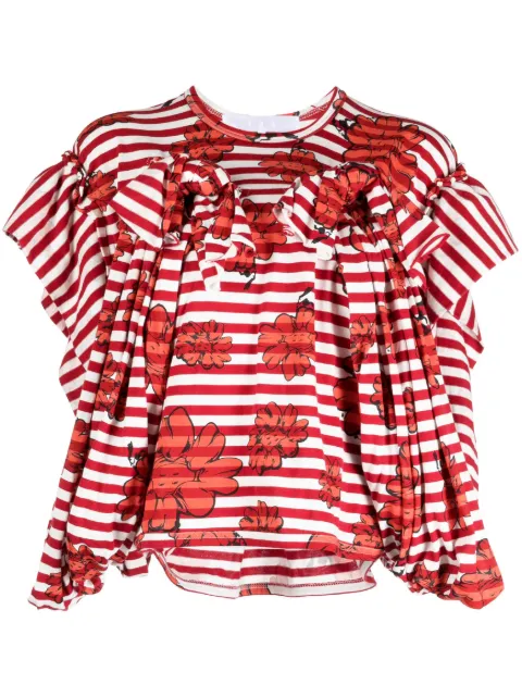 Comme des Garçons TAO x Shun Sudo floral-print striped T-shirt