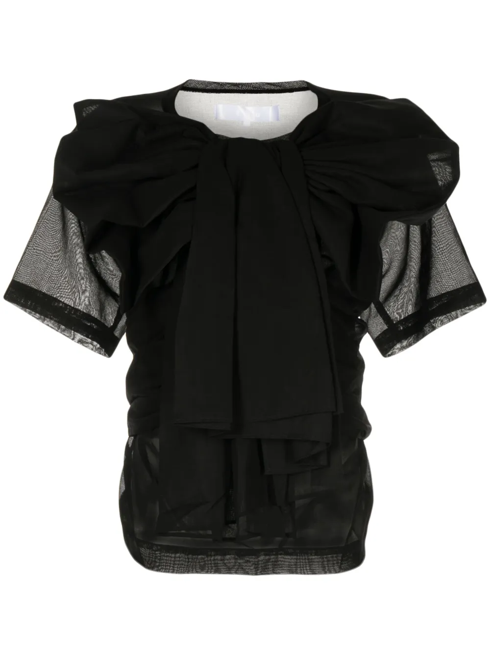 Comme des Garçons TAO oversized-bow semi-sheer cotton blouse