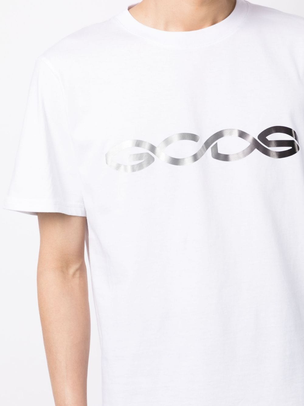 Shop Gcds Logo-print Cotton T-shirt In Weiss
