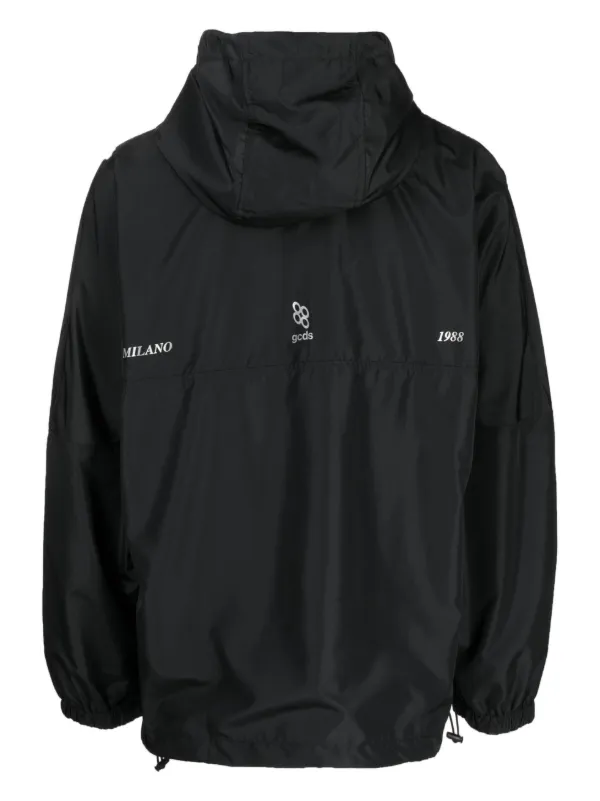 GCDS Chamarra Ligera Con Capucha Negro FARFETCH CO