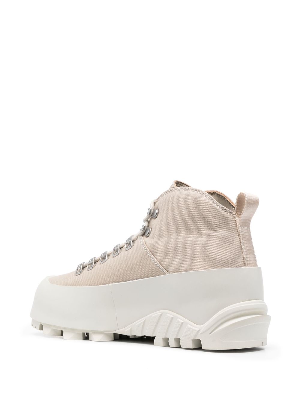 Shop Roa Oversize-sole Canvas Boots In Nude