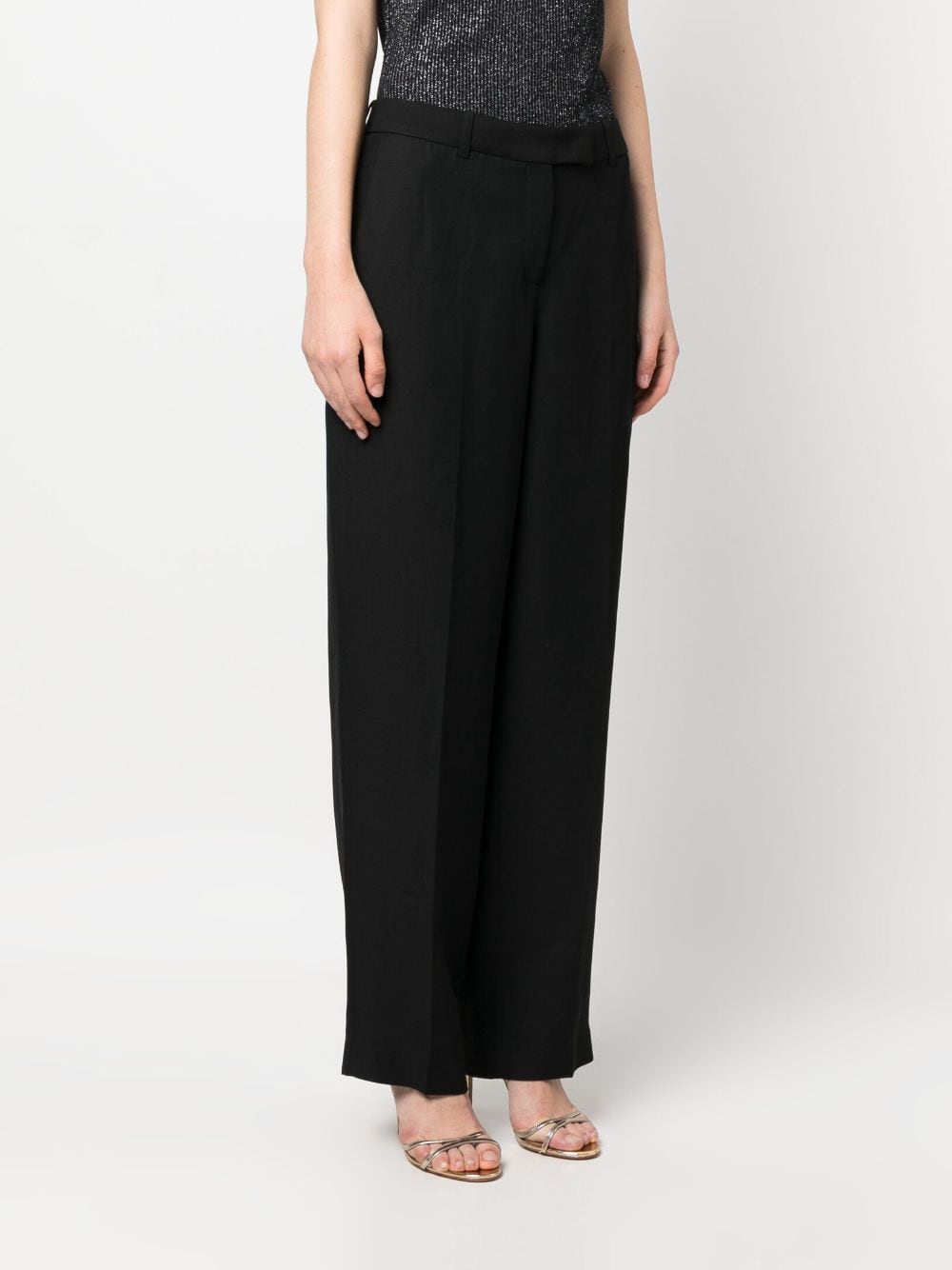 Shop Fabiana Filippi Straight-leg Tailored Trousers In Schwarz