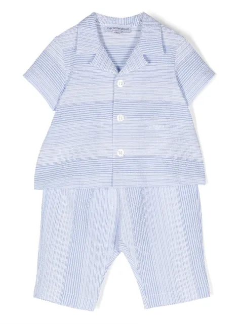 Emporio Armani Kids set de dos piezas con rayas estampadas