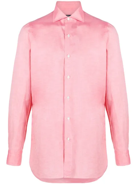 Finamore 1925 Napoli plain long-sleeve shirt