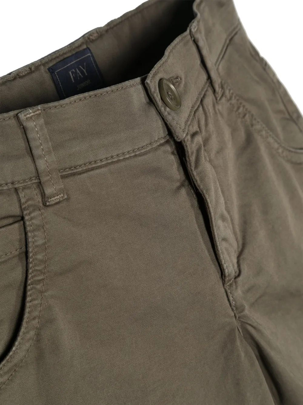 Fay Tailored Cotton Shorts In Green
