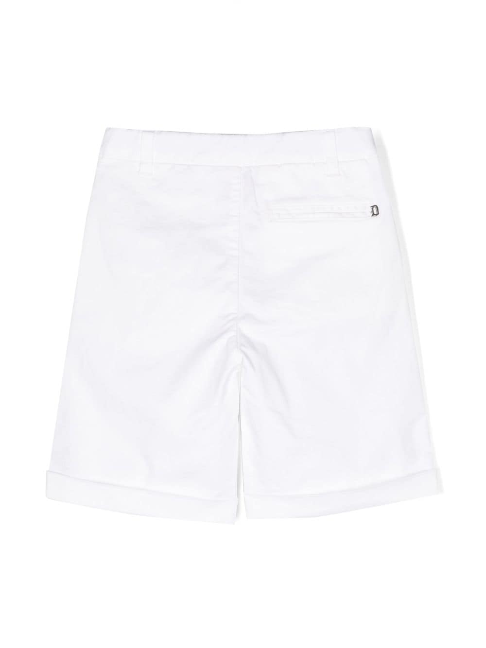 Shop Dondup Logo-plaque Plain Shorts In White