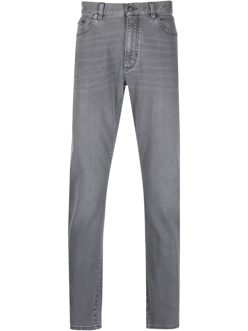 Zegna Mid-rise Straight-leg Jeans In Grey