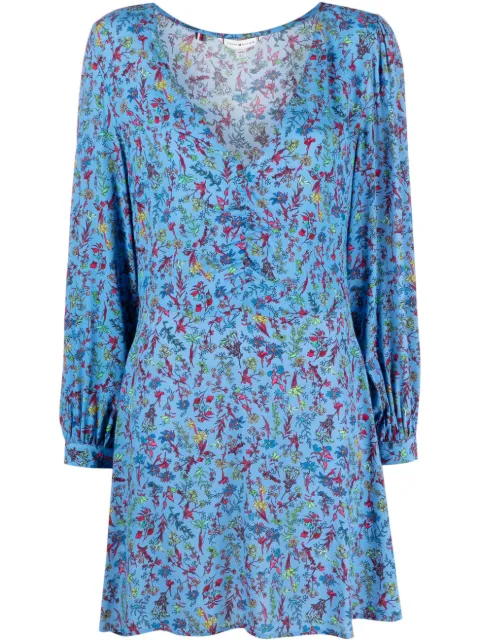 Tommy Hilfiger vestido corto con estampado floral y cuello en V