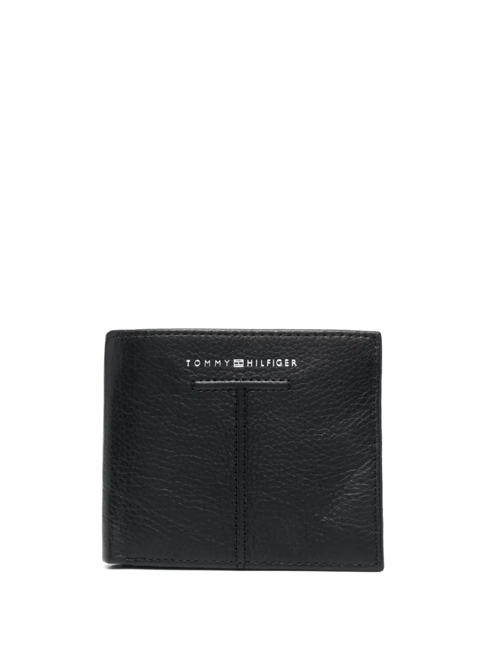 Tommy Hilfiger Logo-lettering Leather Cardholder In Schwarz