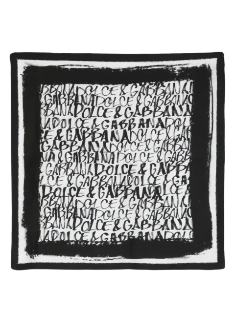 logo-print silk scarf