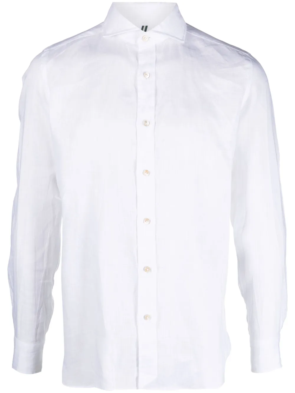 Borrelli spread collar linen shirt - White