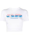 Casablanca Casa Clouds logo-print cropped T-shirt - White