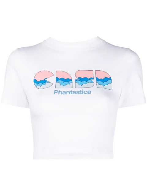 Casablanca Casa Clouds logo-print cropped T-shirt