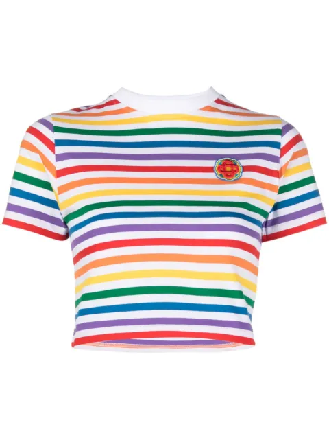 Casablanca striped cropped T-shirt