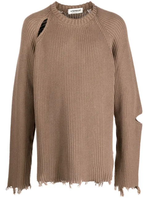 a paper kid distressed-effect unisex jumper