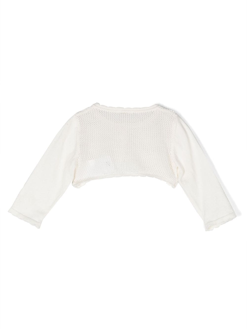 Shop Le Bebé Enfant Pointelle Knit Cotton Cardigan In Weiss