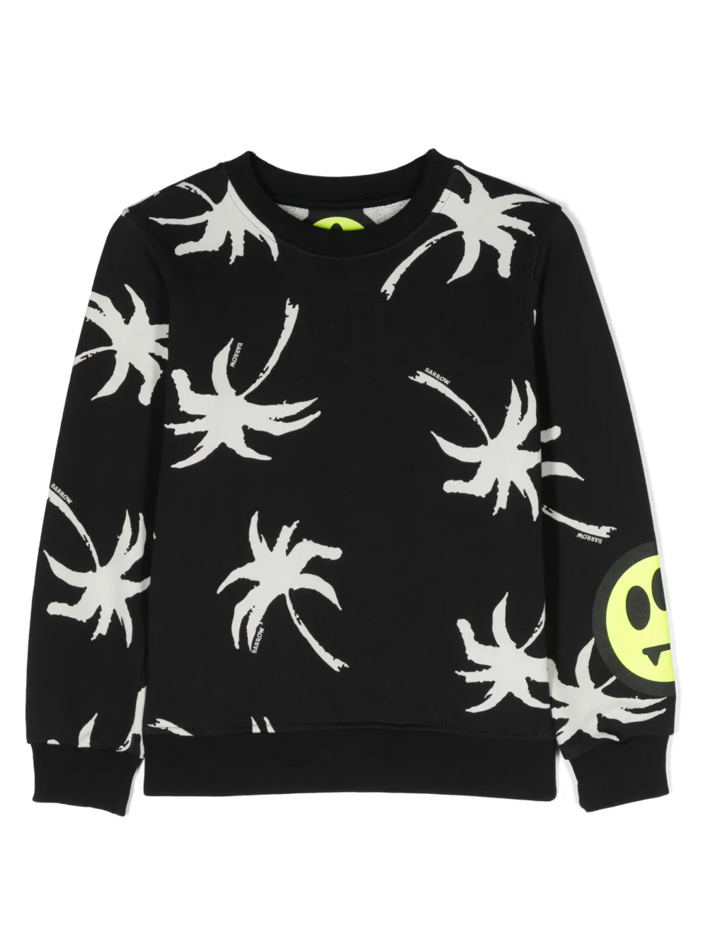 Barrow Kids' Graphic-print Cotton Sweatshirt In Black