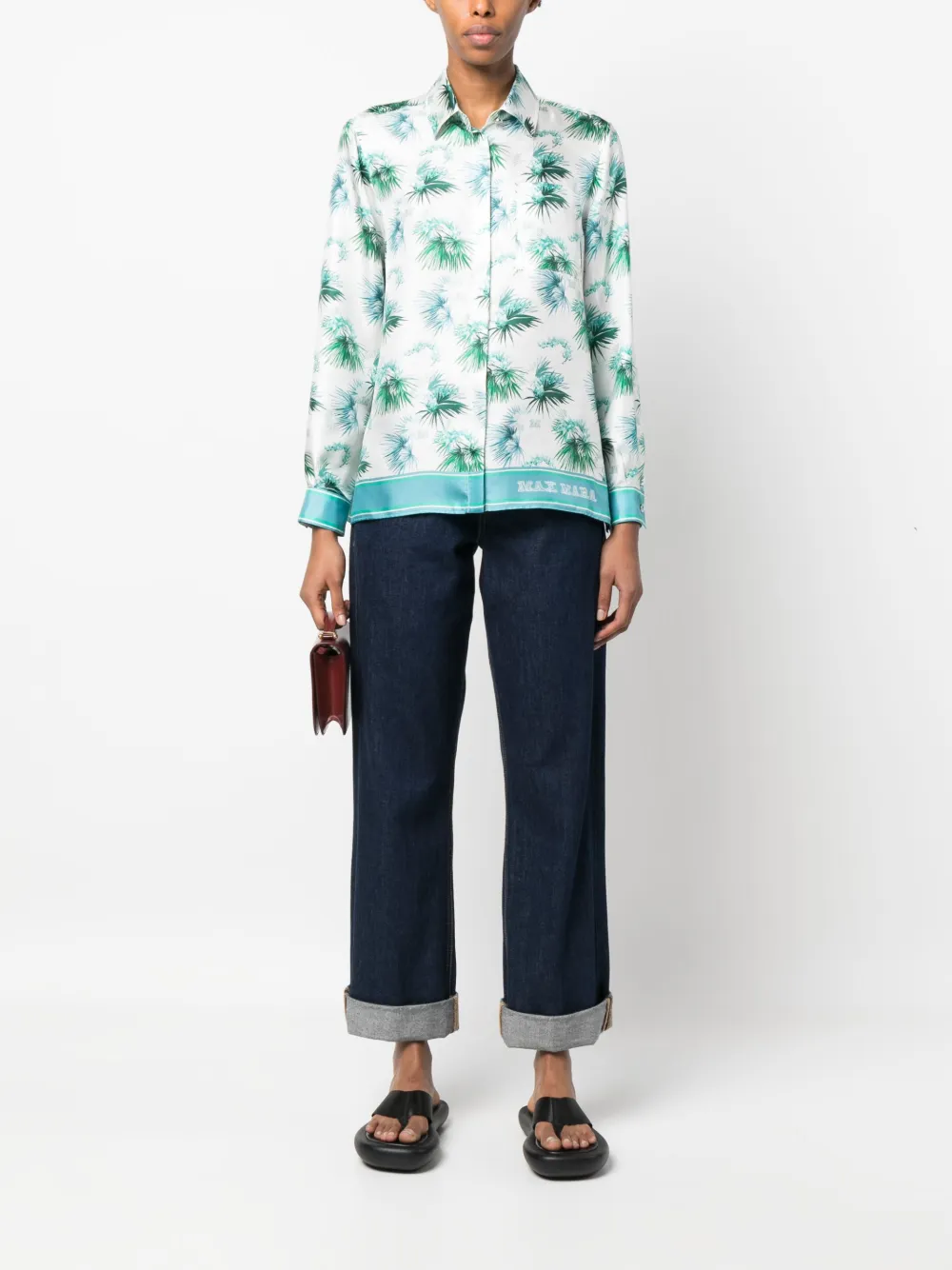 Max Mara Blouse met bloemenprint Wit