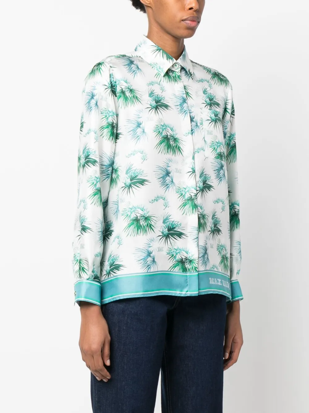 Max Mara Blouse met bloemenprint Wit
