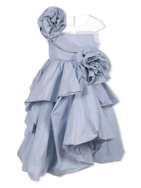 MARCHESA KIDS COUTURE floral-appliqué full-skirt dress